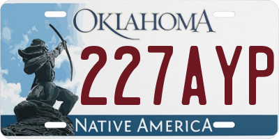 OK license plate 227AYP