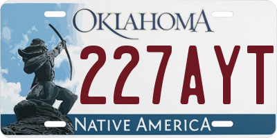 OK license plate 227AYT