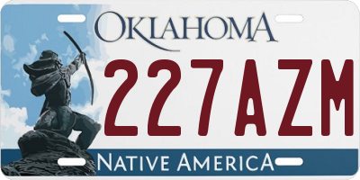 OK license plate 227AZM