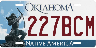OK license plate 227BCM