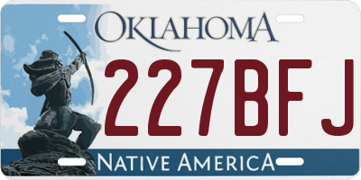OK license plate 227BFJ