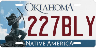 OK license plate 227BLY