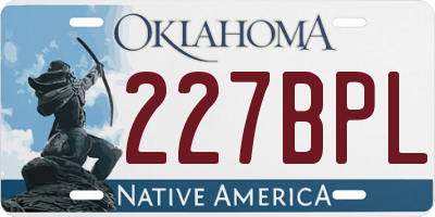OK license plate 227BPL