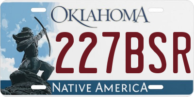 OK license plate 227BSR