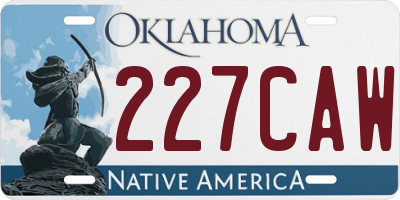 OK license plate 227CAW