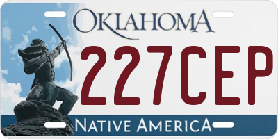 OK license plate 227CEP