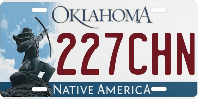 OK license plate 227CHN