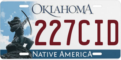 OK license plate 227CID
