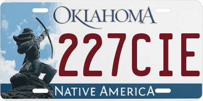 OK license plate 227CIE
