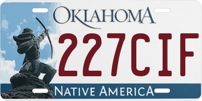 OK license plate 227CIF