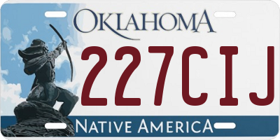 OK license plate 227CIJ