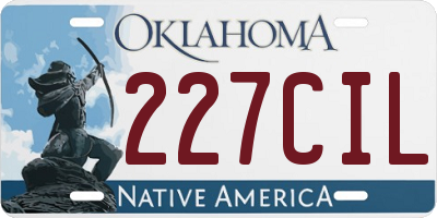 OK license plate 227CIL