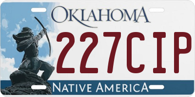 OK license plate 227CIP