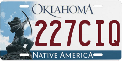 OK license plate 227CIQ