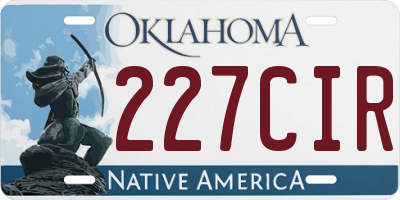 OK license plate 227CIR