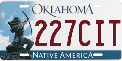 OK license plate 227CIT