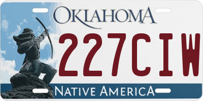 OK license plate 227CIW