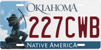 OK license plate 227CWB