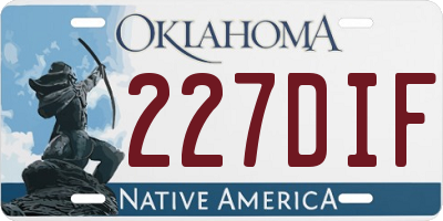 OK license plate 227DIF