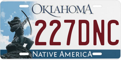 OK license plate 227DNC