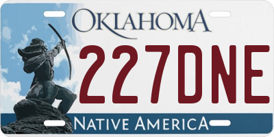 OK license plate 227DNE