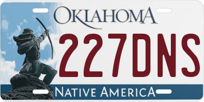 OK license plate 227DNS