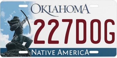 OK license plate 227DOG