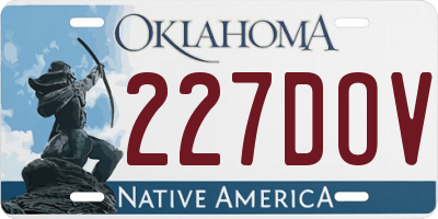 OK license plate 227DOV