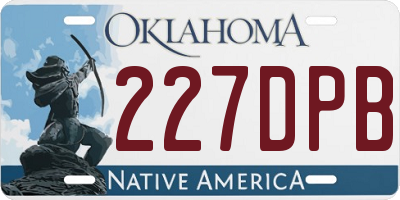OK license plate 227DPB