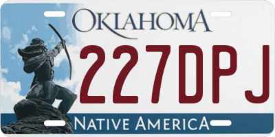 OK license plate 227DPJ