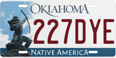 OK license plate 227DYE
