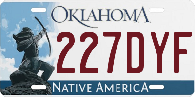 OK license plate 227DYF
