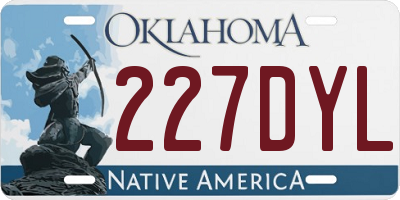 OK license plate 227DYL