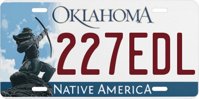 OK license plate 227EDL