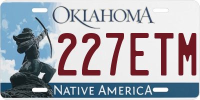 OK license plate 227ETM