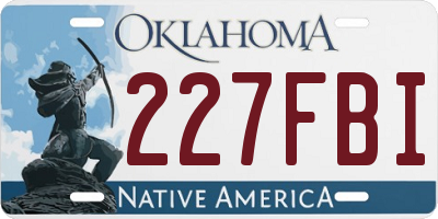 OK license plate 227FBI