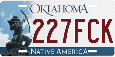 OK license plate 227FCK