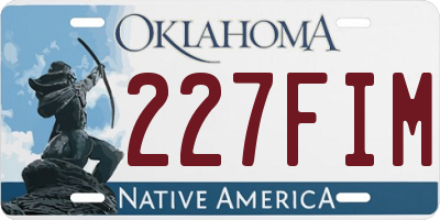 OK license plate 227FIM