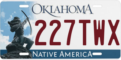 OK license plate 227TWX