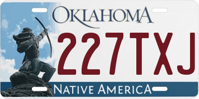 OK license plate 227TXJ