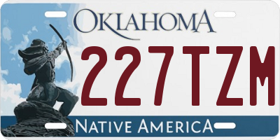 OK license plate 227TZM