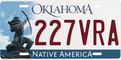 OK license plate 227VRA