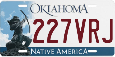 OK license plate 227VRJ