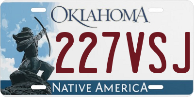 OK license plate 227VSJ