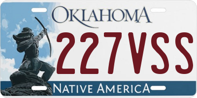 OK license plate 227VSS