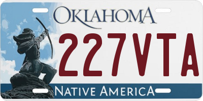OK license plate 227VTA