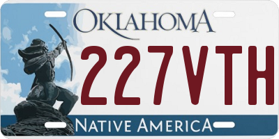 OK license plate 227VTH