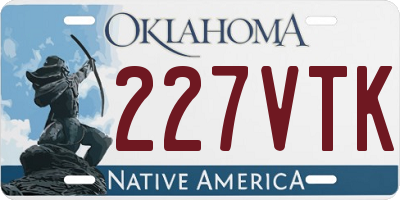 OK license plate 227VTK