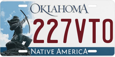 OK license plate 227VTO