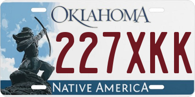 OK license plate 227XKK